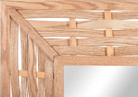 HomeMarkt Wandspiegel mit Beige Hölzernes Rahmen 71x71cm 1Stück