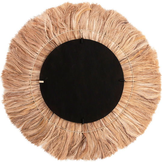 HomeMarkt Oglindă de Perete cu Maro Ramă din Rattan Diametru 100cm 1buc