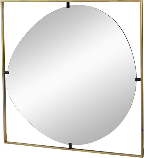 Artekko Irregular Wall Mirror with Gold Metallic Frame 81x81cm 1pcs