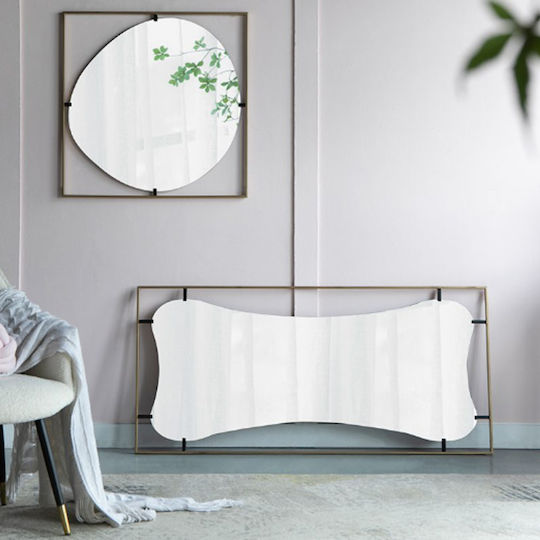 Artekko Irregular Wall Mirror with Gold Metallic Frame 81x81cm 1pcs