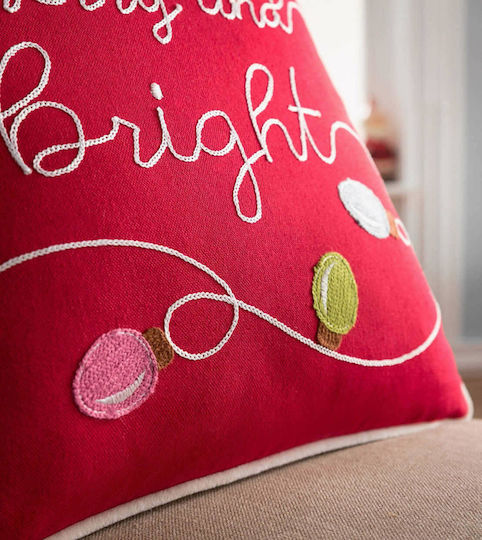 Gofis Home Christmas Decorative Square Pillowcase Red 43x43cm