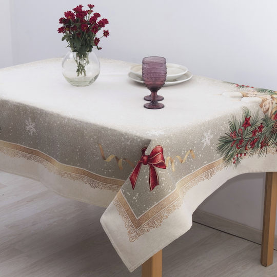 Dimeco Christmas Decorative Square Pillowcase Beige 45x45cm