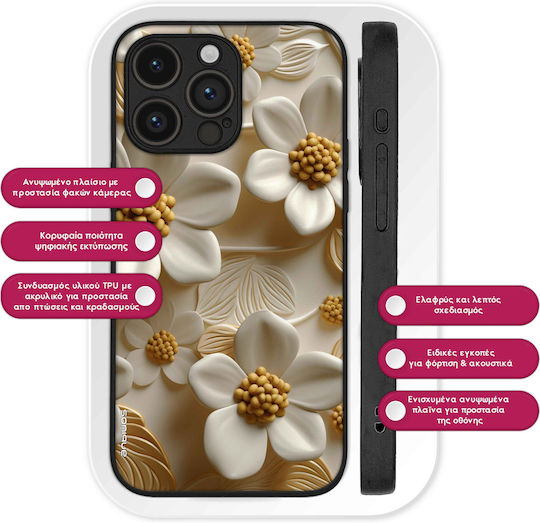 Sonique 3D-Blumenserie Hülle für Motorola Edge 20 5G Weiß