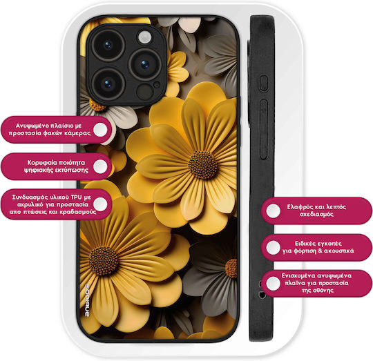 Калъф Sonique 3D Flower Series за Motorola Edge 50 Pro 5G Жълт