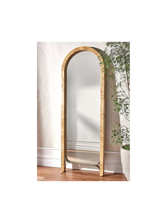 Liberta Spetses Wandspiegel Ganzkörper mit Beige Hölzernes Rahmen 182x66cm 1Stück