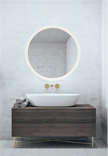 Mirrors & More Aurora Καθρέπτης Τοίχου με LED Φωτισμό Διαμέτρου 60cm
