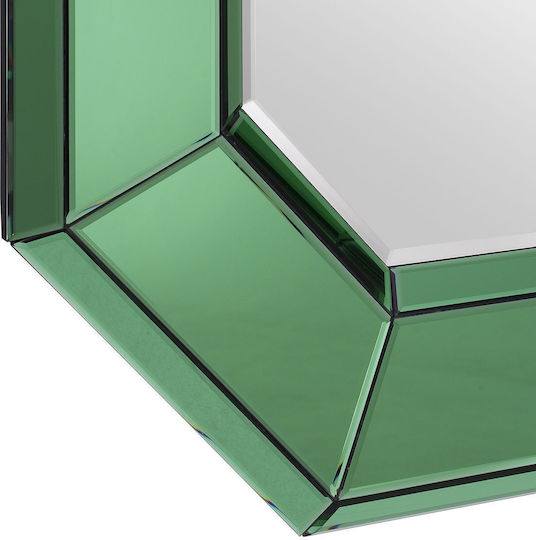 Casa Vogue Oglindă de Perete cu Verde Ramă din Sticlă 106x80cm 1buc