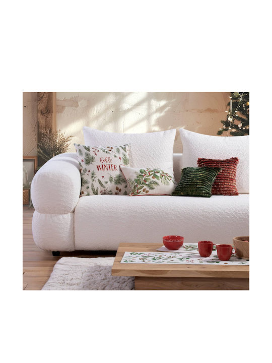Nef-Nef Homeware Christmas Decorative Pillow Hello Winter Square Multicolour 45x45cm