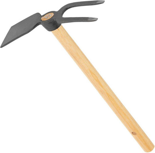 Mporazanis Cultivator with Three Prongs Hand with Pole 36cm and Wooden Handle