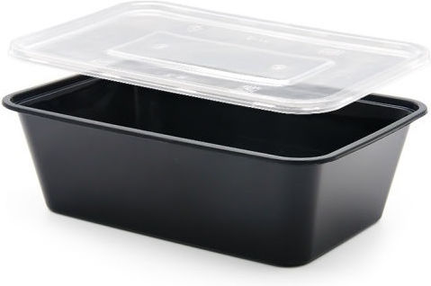 Tefaco Disposable Plastic PP Tableware for Hot / Microwave Safe 500ml Black 300pcs