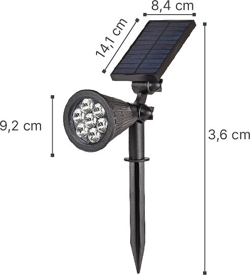 Inlight Spiked Solar Light 2W 180lm RGB with Photocell IP65
