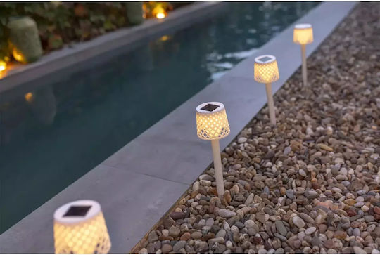 NewGarden Set of 4 Solar Floor Lights 0.3W Warm White 3000K with Motion Sensor and Photocell IP44 7x7x39cm