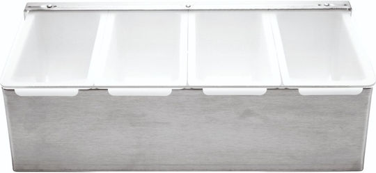 GTSA Metallic Condiment Dispenser with 4 Compartments with Dimension 29.5x14.6x8.8cm