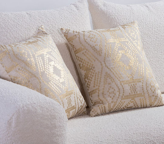 Nef-Nef Homeware Χριστουγεννιάτικο Διακοσμητικό Μαξιλάρι Τετράγωνο Κίτρινο 45x45εκ.