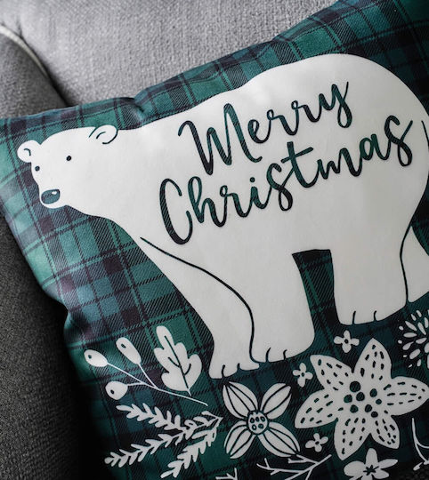 Gofis Home Christmas Decorative Square Pillowcase Green 43x43cm