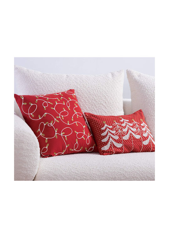 Nef-Nef Homeware Perna Decorativă de Crăciun Pătrat Roșu 45x45buc