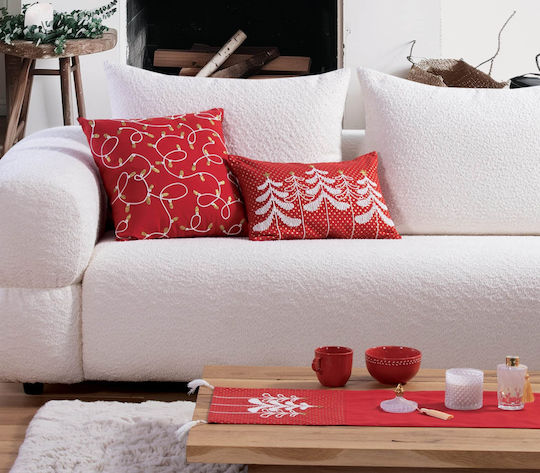Nef-Nef Homeware Χριστουγεννιάτικο Διακοσμητικό Μαξιλάρι Τετράγωνο Κόκκινο 45x45εκ.