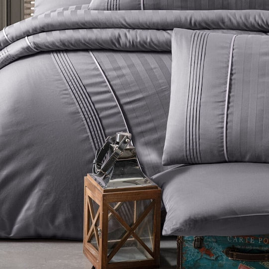 First Choice Set Husă de Pilotă Dublă cu 2 Fețe de Pernă & 1 Cearsaf 200x220 Gray (quicksilver)