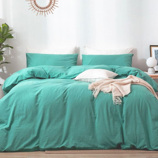 Pucioasa Σετ Παπλωματοθήκη 200x230cm Διπλή με 2 Μαξιλαροθήκες & 1 Σεντόνι Mint Green