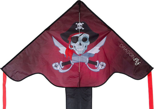 Triangular Kite Pirate Dragon Fly Plastic with Tail, Twine & Storage Bag 200x100cm 1pcs