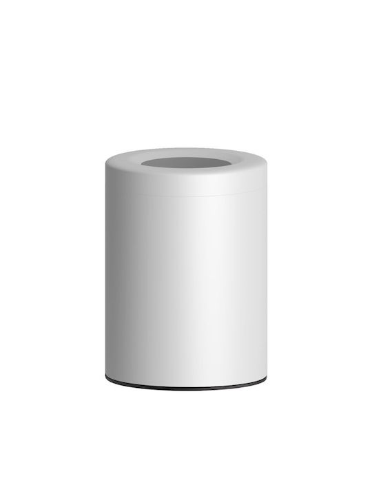 Pam & Co Metallischer Büromülleimer 12lt Weiß 25x25x30cm