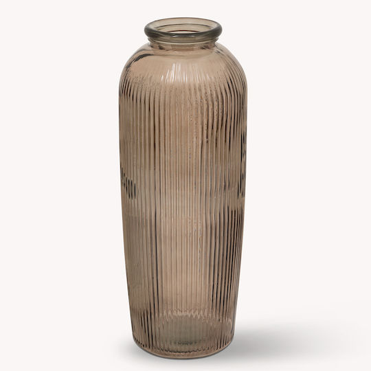 Glass Brown Vase Φ27xH72cm