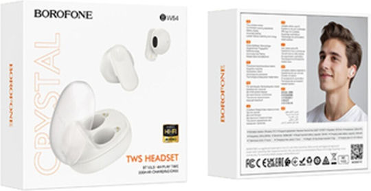 Borofone BW54 Earbud Bluetooth Handsfree Earphones with Charging Case White