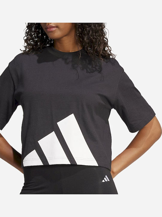 Essentials Big Logo Boyfriend Γυναικείο Αθλητικό Oversized T-shirt Μαύρο