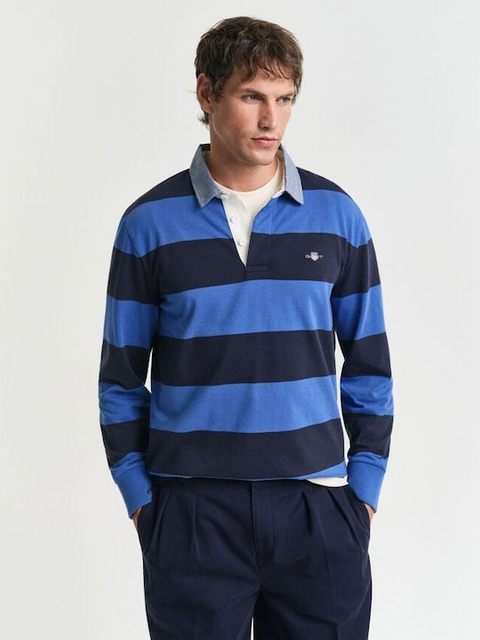 Heavy Rugger Long Sleeve Blouse Blue