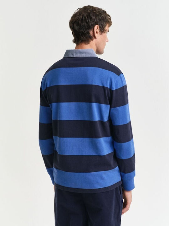 Heavy Rugger Long Sleeve Blouse Blue