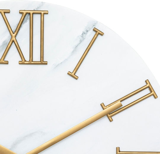 Silent Wall Clock Metallic White Ø56cm