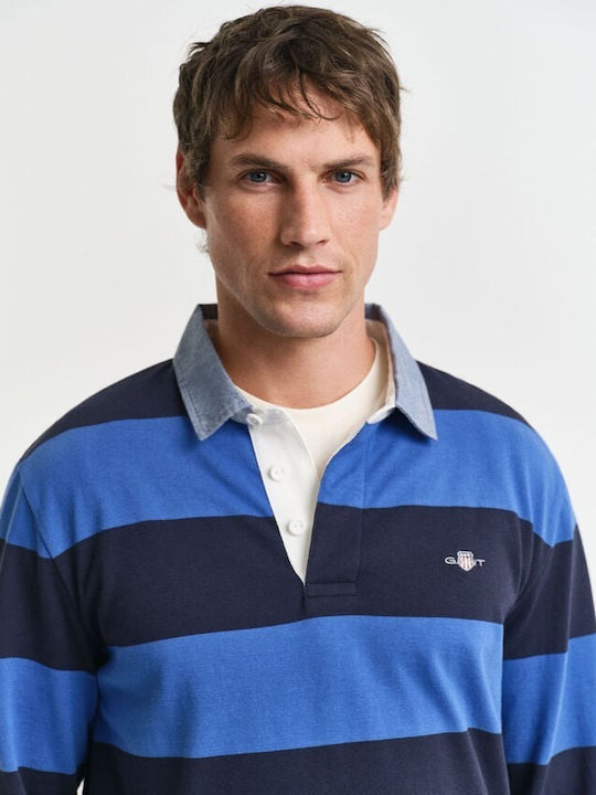 Heavy Rugger Long Sleeve Blouse Blue
