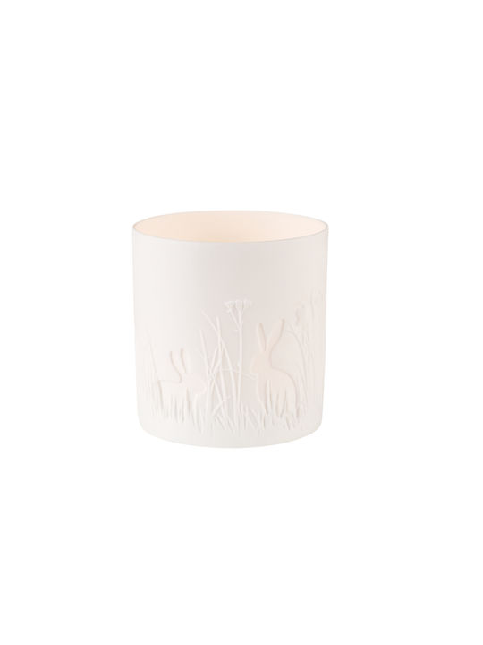 Raeder Candle Holder suitable for Tealights Porcelain in White Color 6.5x6.5x7cm 1pcs
