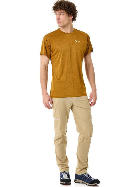 Puez Melange Αθλητικό T-shirt Golden Brown Melange