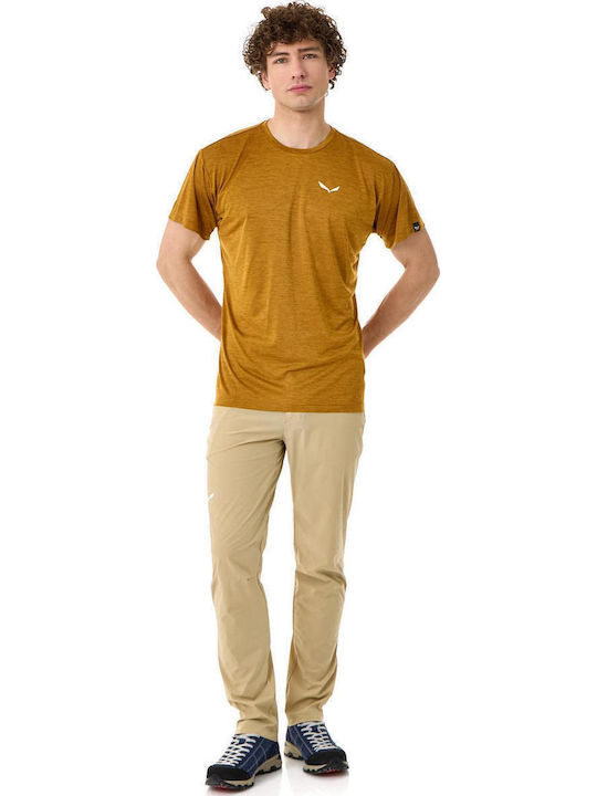 Puez Melange Αθλητικό T-shirt Golden Brown Melange