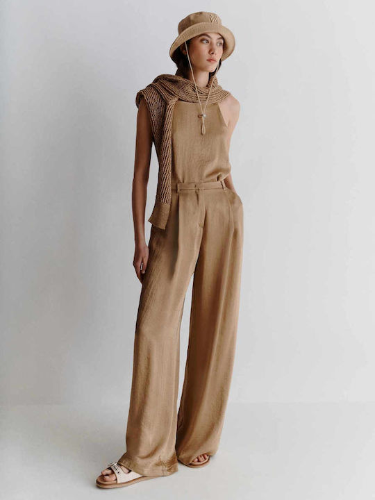 Damen Stoff Hose Beige