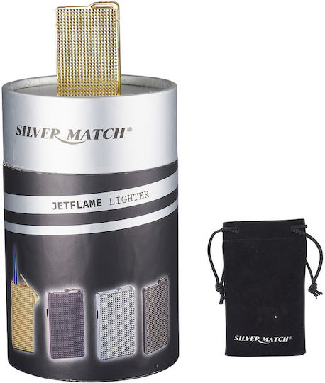 Silver Match Αναπτήρας Flamme Winddicht mit Jet-Flamme in Silber Farbe