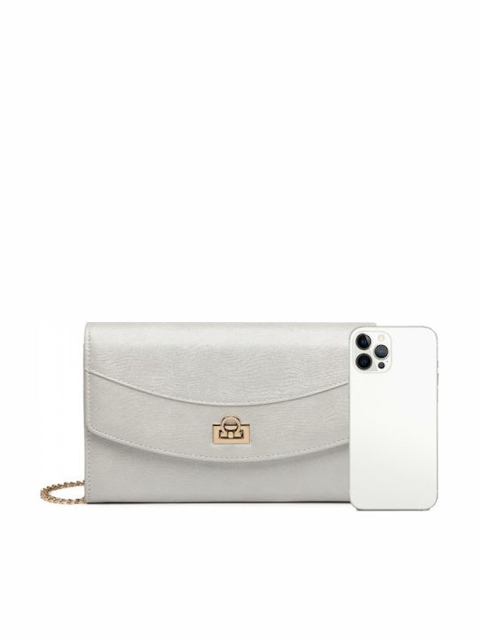 Leather Women's Bag Handbag Silver