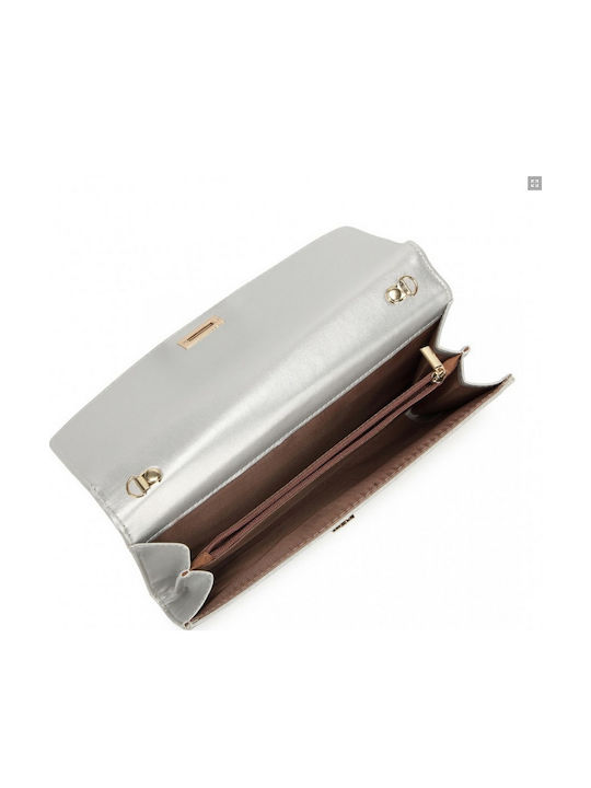 Leather Women's Bag Handbag Silver