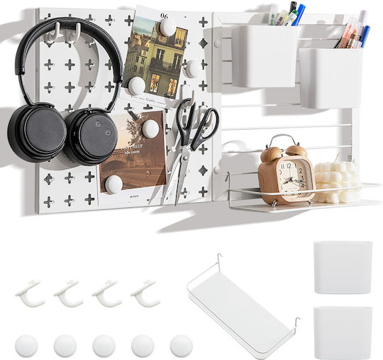 Costway Multifunctional Accessory Organization Board Clean Tidy Space 30.5 X 30.5 X 1.5 Cm White Jz10181