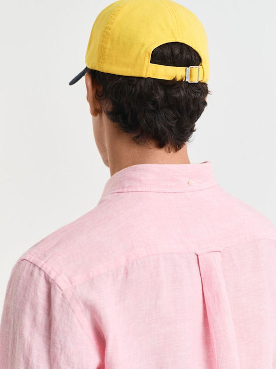 Langärmlig Leinen Hemd Geranium Pink