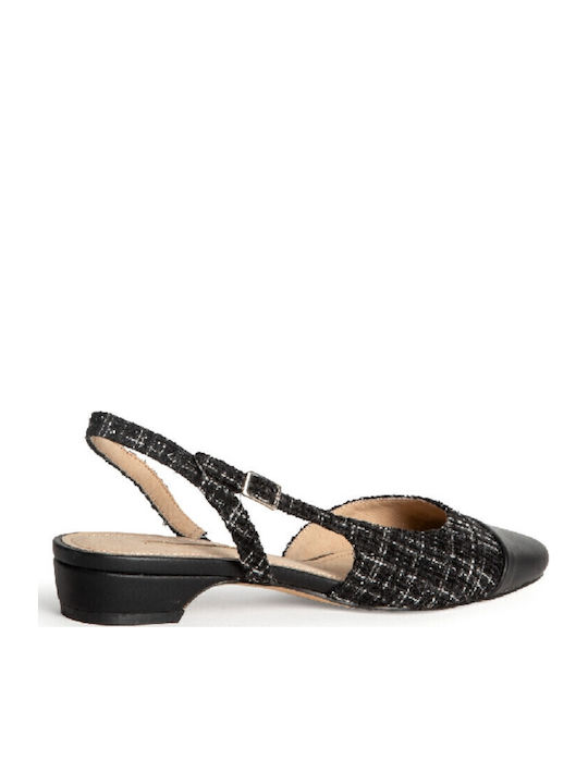 Synthetic Leather Black Heels with Strap