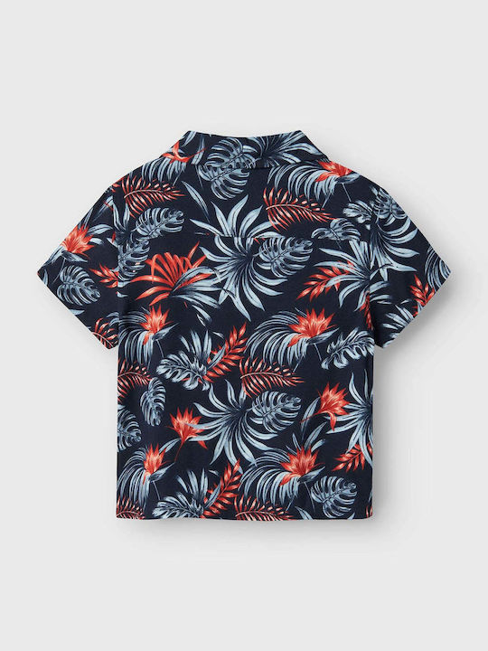 Copii Floral Cămașă Cu mânecă scurtă Roșu