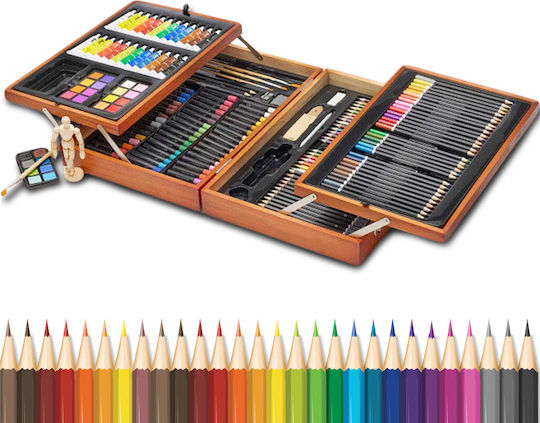 Bakaji Painting Set Wooden 185pcs