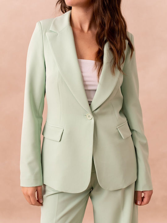 Attentif Women's Waisted Blazer Beige