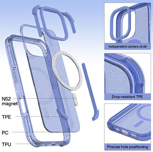 Premium Back Cover Silicon Impermeabil Albastru (iPhone 16)