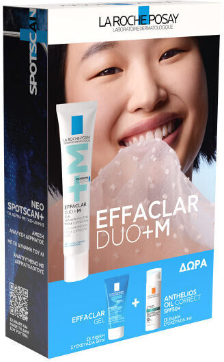 La Roche Posay Effaclar DUO+M Skin Care Set for Moisturizing & against Acne 3pcs