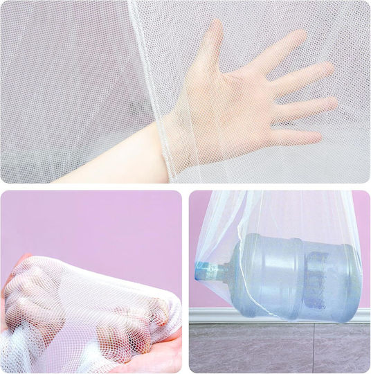 Mosquito Net Bed Canopy Against Mosquitoes White Mesh 180x190x200 Cm