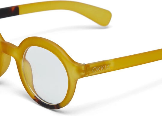 Okkia Lauro Round Reading Glasses +1.50 in Yellow Color