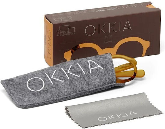 Okkia Lauro Round Γυαλιά Πρεσβυωπίας +1.00 σε Κίτρινο χρώμα